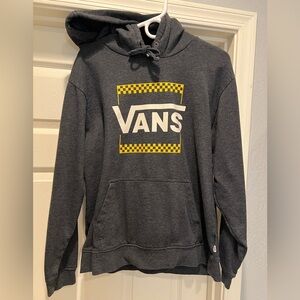 Vans Charcoal Dark Grey Hoodie XL Checkered Womens Extra Large